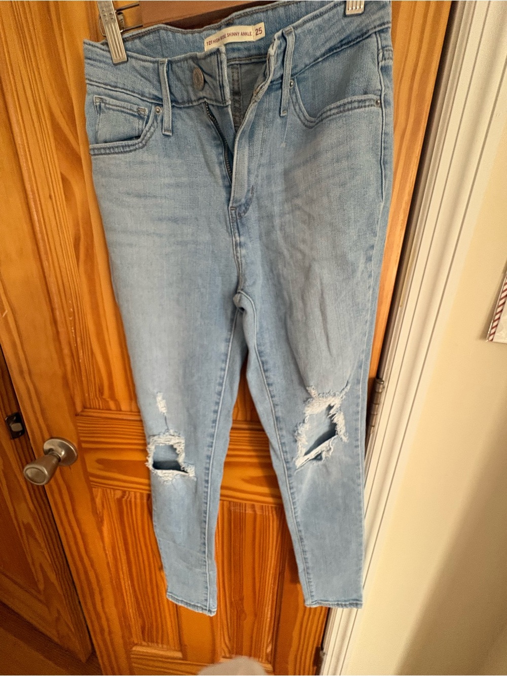 Levi's Light Blue Distressed Skinny Jeans